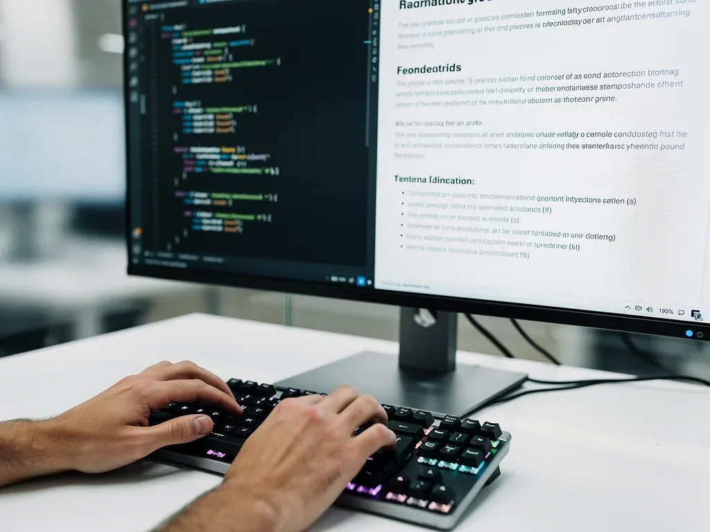Hands typing on a keyboard, illustrating the practical application of new technical writing standards for clarity.