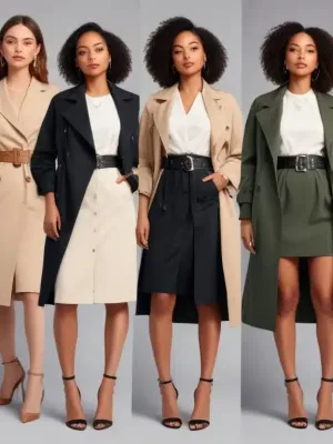 Woman demonstrating seven different outfit styles using one Shein dress as the base.