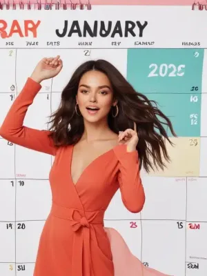 Shein January 2025 Flash Sale Calendar with highlighted dates and fashion items.