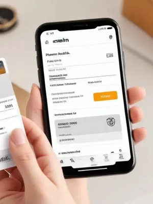 Shein package with return label, phone with Shein app, and credit card for returns in 2025.