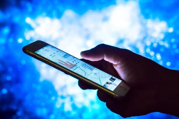 A person using a mobile phone to check their data usage through a mobile network's app, displayed prominently on the screen. The image should show the importance of monitoring data consumption.