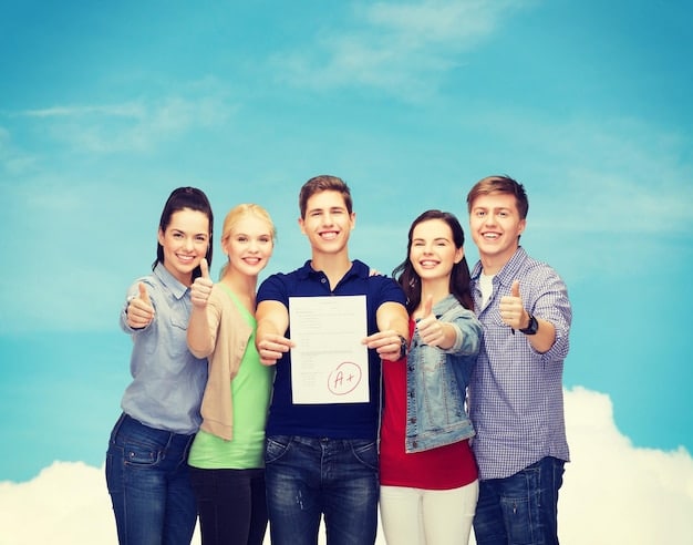 A person proudly holding a certificate or award, surrounded by supportive friends or colleagues. This image emphasizes the importance of recognizing and celebrating achievements.