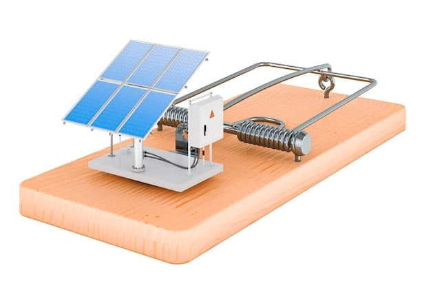 A detailed breakdown of a solar panel system's components, including panels, inverter, and battery storage, with labels indicating each part and their function, providing a clear understanding of the system's operation.