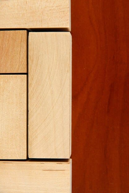 A close-up shot of various wood samples, including cedar, pine, and treated lumber, showcasing the different grains, textures, and colors. Next to the wood samples are labels with descriptions of each type, along with notes on their durability, weather resistance, and cost.