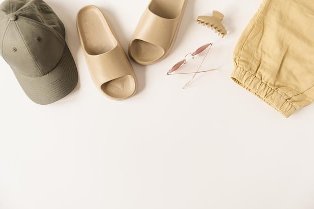 A flat lay of various neatly folded Shein clothing items, accessories, and shoes arranged aesthetically on a neutral background, ready for styling.