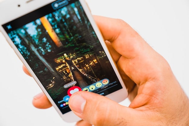 A smartphone screen displaying an Instagram Reel with various hashtags and a vibrant caption, with another hand touching the screen.