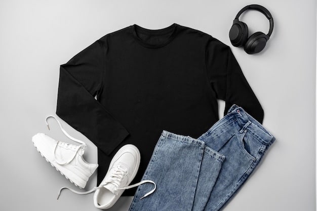 A flat lay of various Shein basic garments including a white seamless camisole, a black long-sleeve tee, and a pair of dark wash skinny jeans, neatly folded ready for layering.