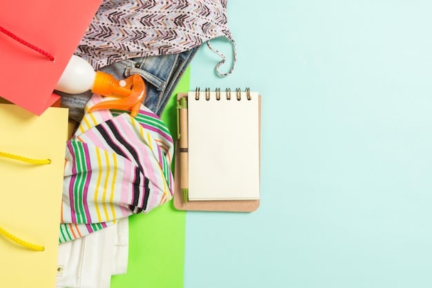 A flat lay of various Shein clothing items, some neatly folded, others draped, showing a mix of styles and colors. A hand is reaching into the frame, possibly picking an item.