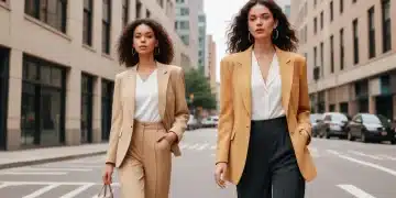Woman in stylish Shein outfit walking in city