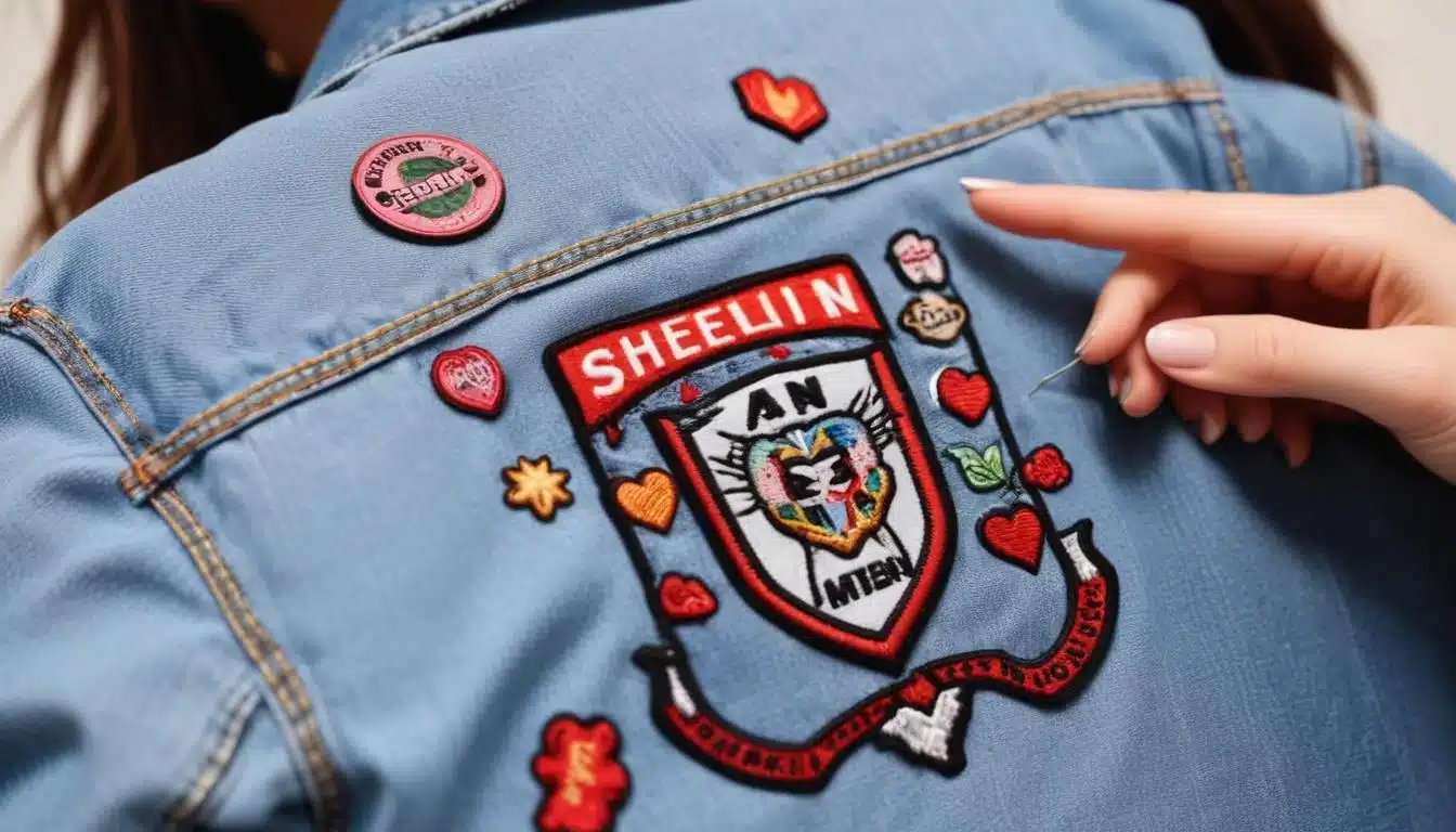 DIY customization of a Shein denim jacket with patches
