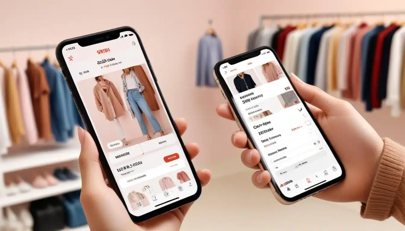 Hand tapping add to cart on Shein app during flash sale.